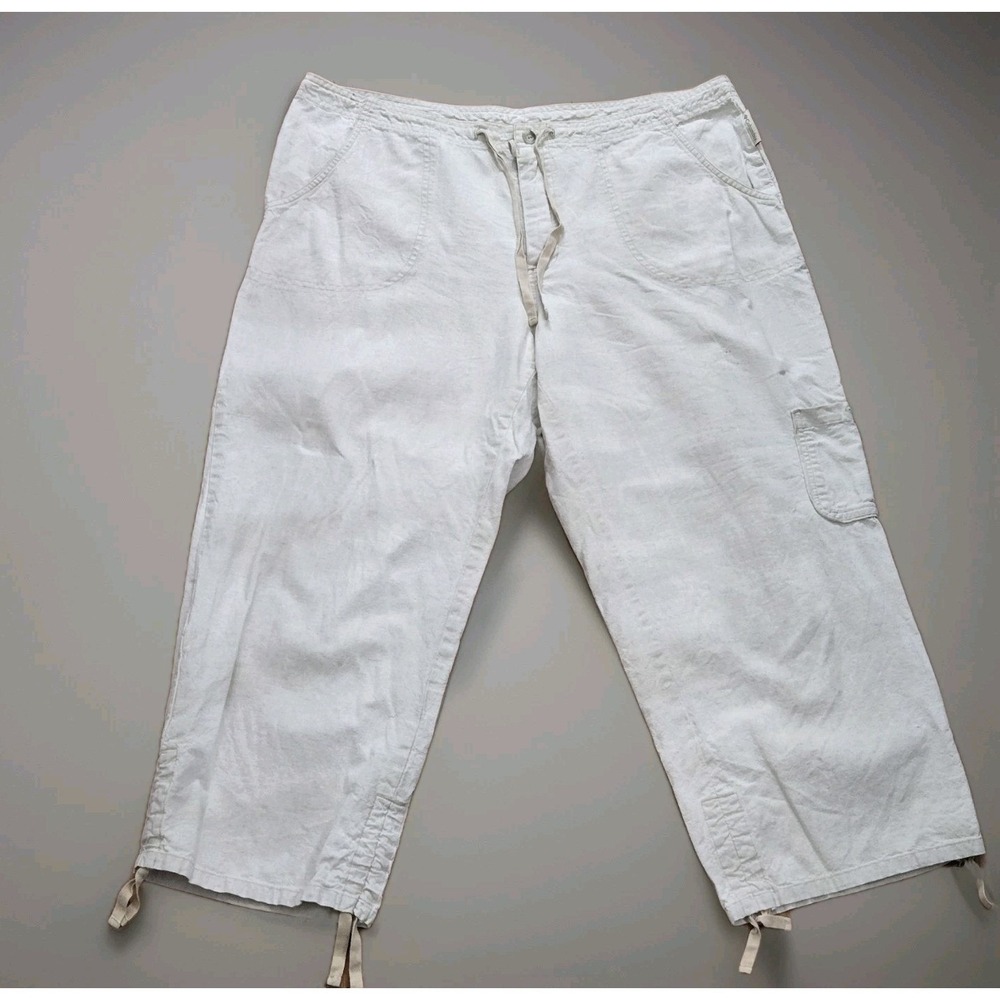 Columbia Women's Capri Pants Linen/cotton Size L Hiking Casual Weekend Lounge